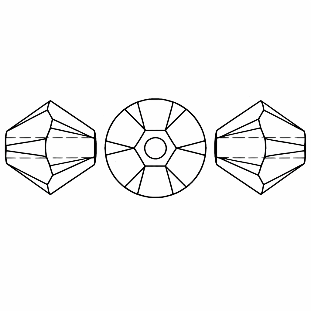 Brilliance Crystal Bicones 5328, 4mm, Light Sapphire