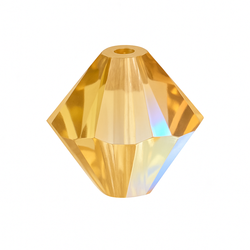 6mm light Colorado topaz shimmer crystal bicone