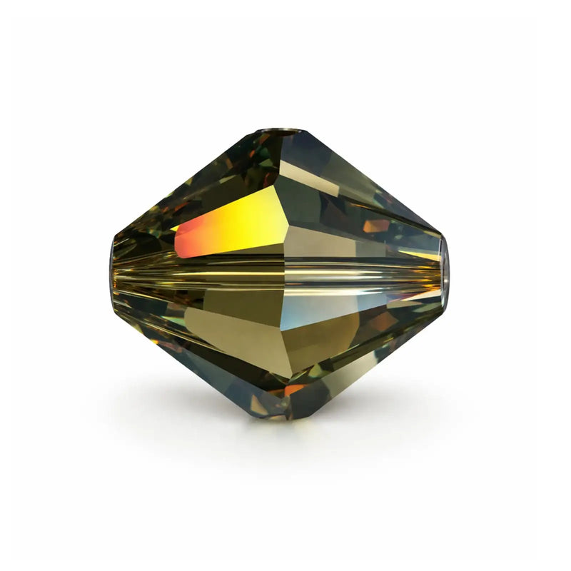 Brilliance Austrian Crystal Bicones 5328, 4mm, Peridot Rosaline - Brilliance Austrian Crystal Bicones 5328, 4mm, Peridot Rosaline - 12 Pieces , The Argus Collection