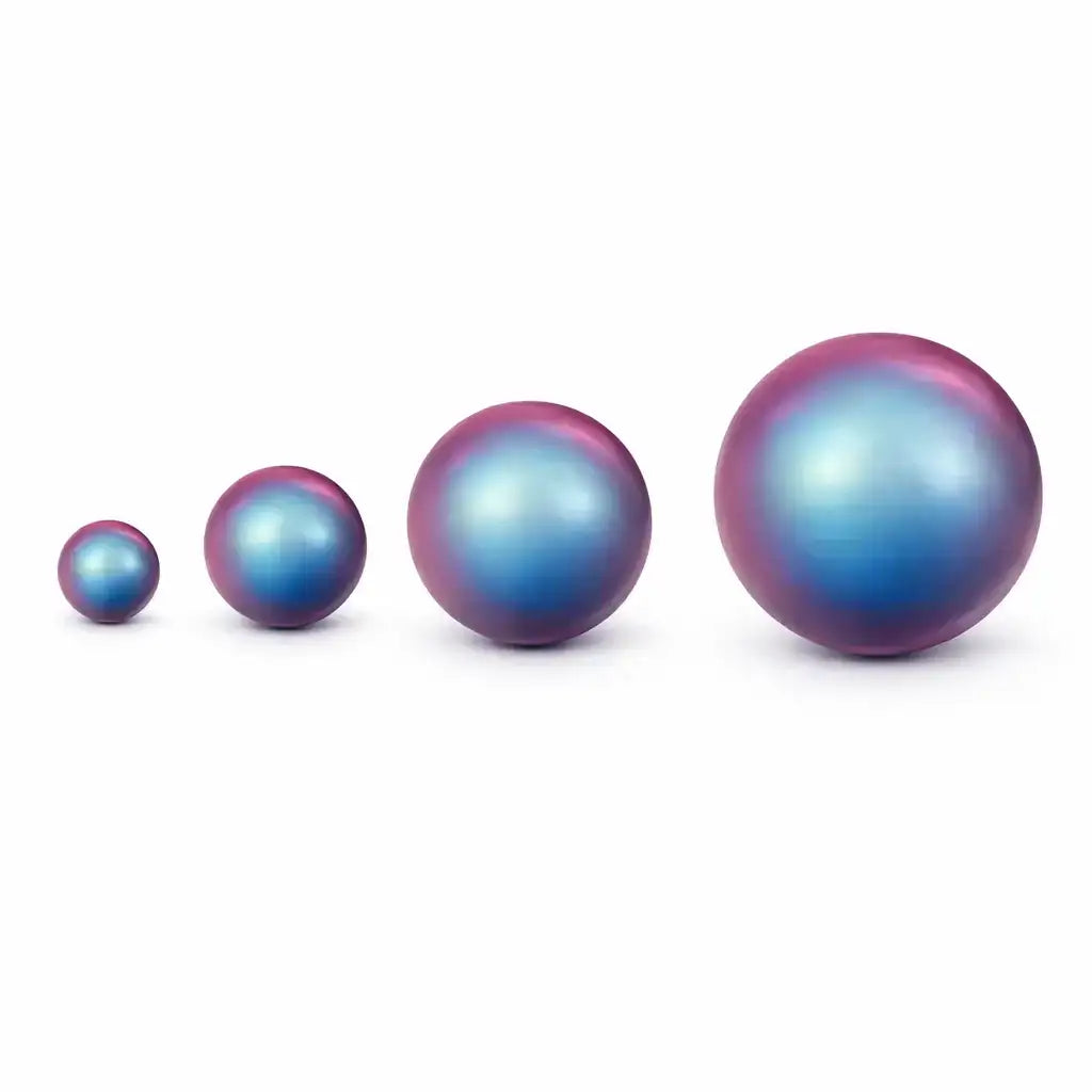 Set of four gradient pearls on a white background