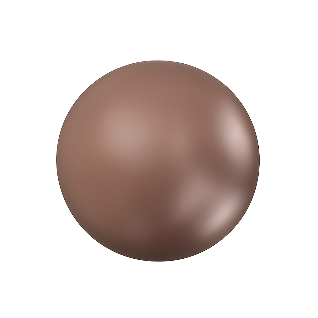 Brilliance crystal velvet brown pearl, round bead