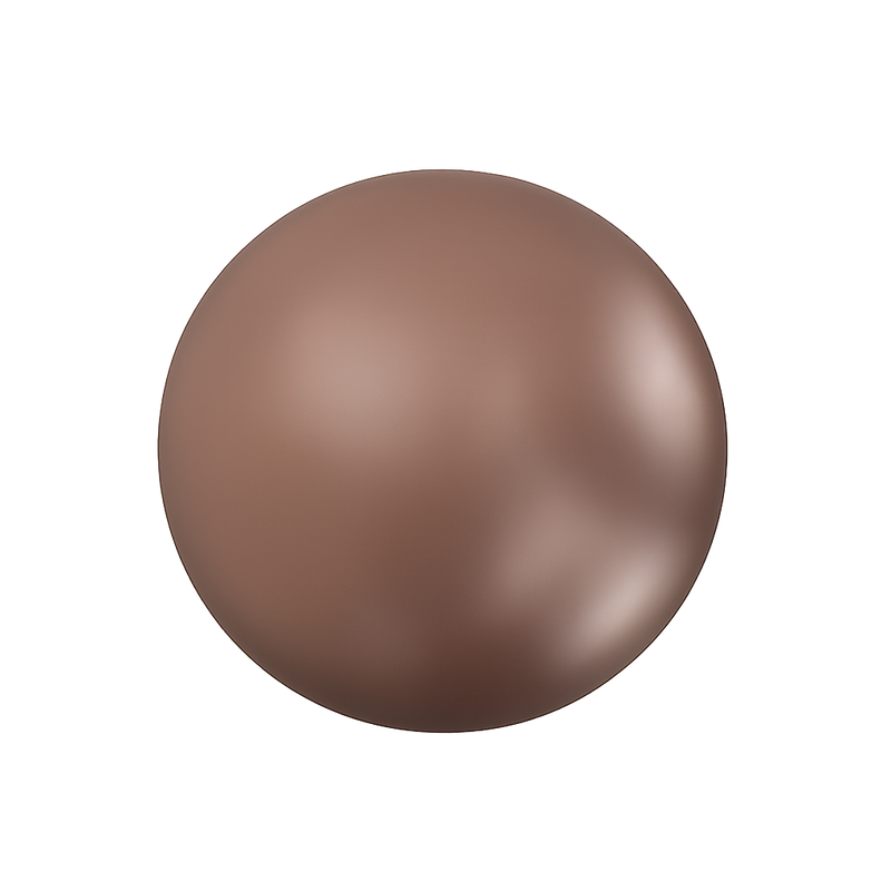 Brilliance crystal velvet brown pearl, round bead