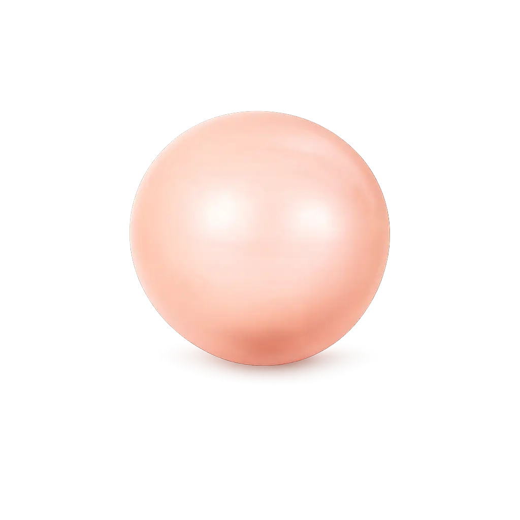 Single peach-colored pearl on a white background