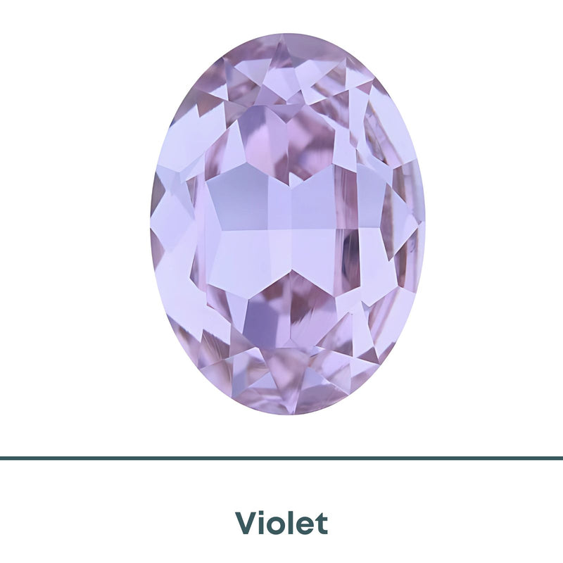 Brilliance Crystal 4120, Faceted Oval Fancy Stones, (14x10mm) Violet F - The Argus Collection