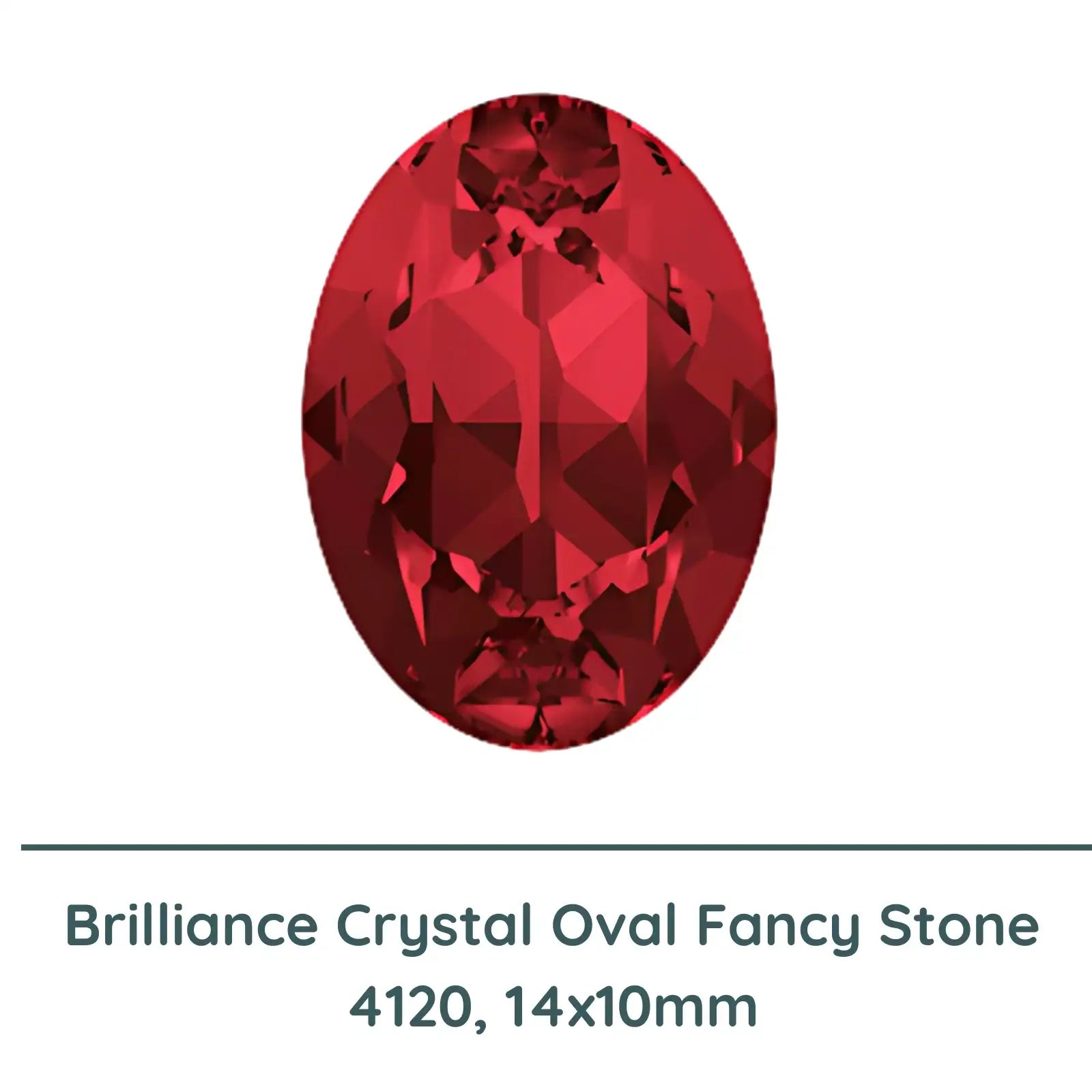 Brilliance Crystal 4120 (14x10mm) Faceted Oval Fancy Stones, Siam, 2 Pcs.