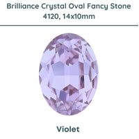 Brilliance Crystal 4120, Faceted Oval Fancy Stones, (14x10mm) Violet F - The Argus Collection