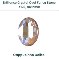 Brilliance Crystal Oval Fancy Stone 18x13mm in Cappuccino Delite color with faceted cut