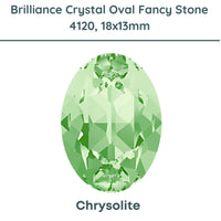 Brilliance Crystal, 4120 (18x13mm) Oval Fancy Stones, Chrysolite - The Argus Collection