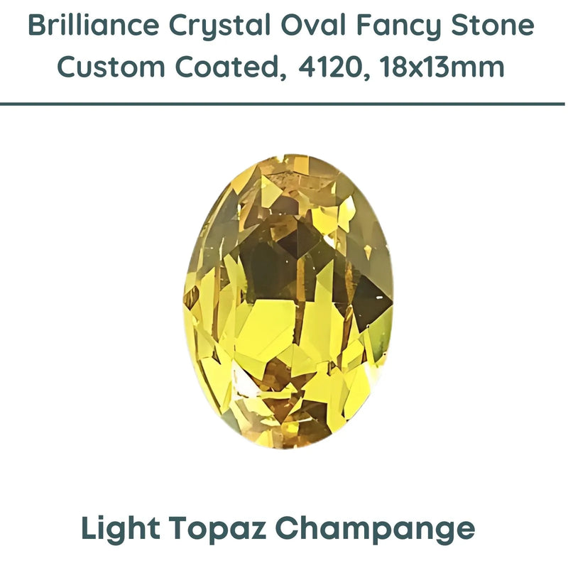 Brilliance Crystal, 4120 (18x13mm) Fancy Stones, Custom Coated, Lt. Topaz Champagne - The Argus Collection