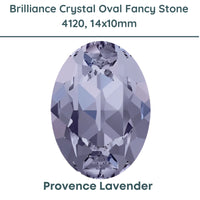 Brilliance Crystal 4120, Faceted Oval Fancy Stones, (14x10mm) Provence Lavender - The Argus Collection