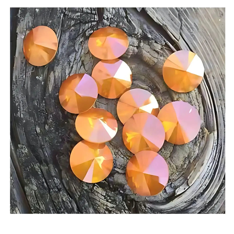 Brilliance Crystal Rivolis, 1122, 12mm, Summer Blush on White Opal - The Argus Collection