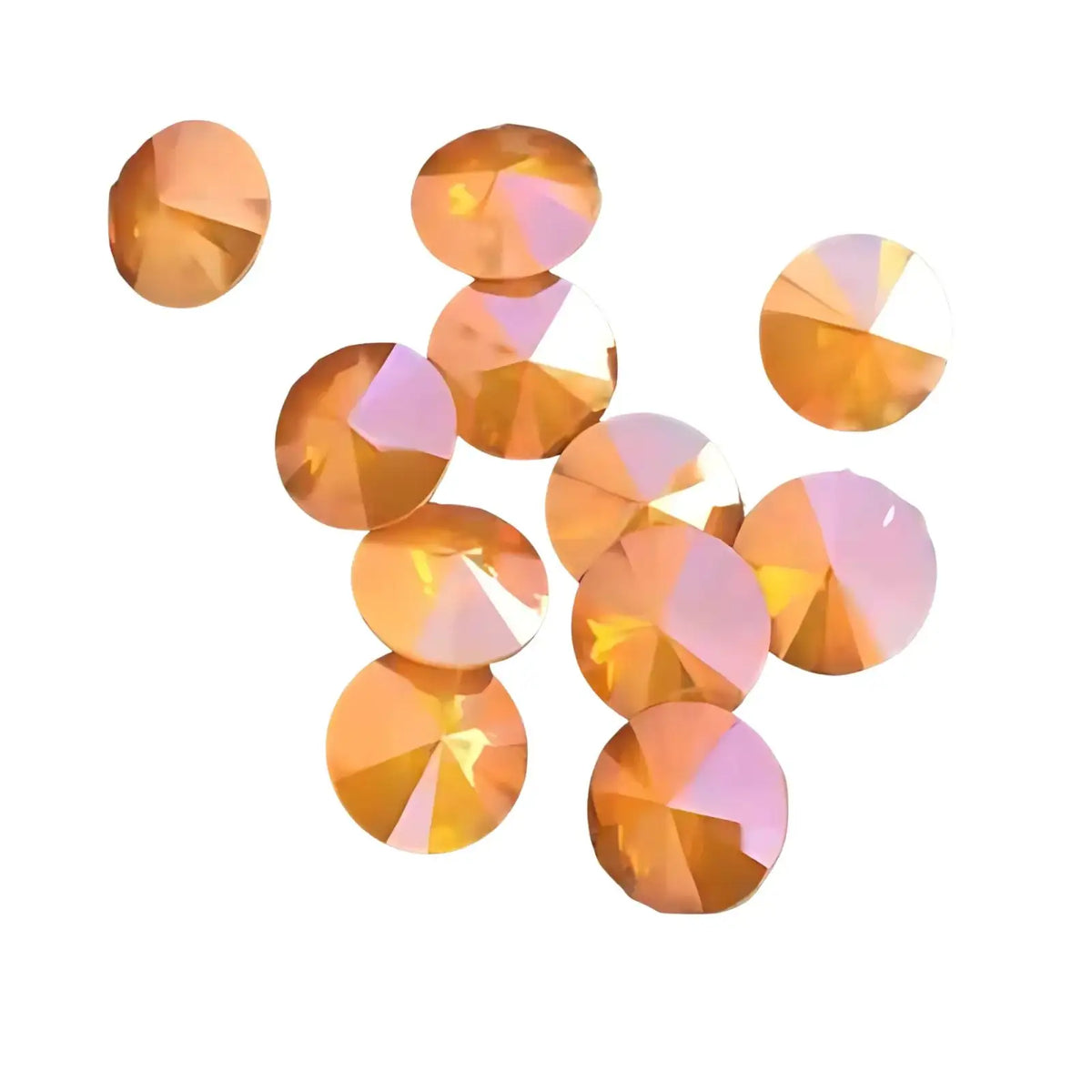Brilliance Crystal Rivolis, 1122, 12mm, Summer Blush on White Opal - The Argus Collection