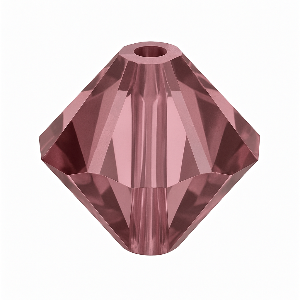 6mm antique pink crystal bicone