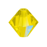 Brilliance Crystal Bicones 5328, 6mm, Lime AB