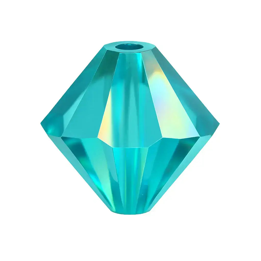 Brilliance Crystal Bicones 5328, 6mm, Aqua Shimmer x 2 - The Argus Collection