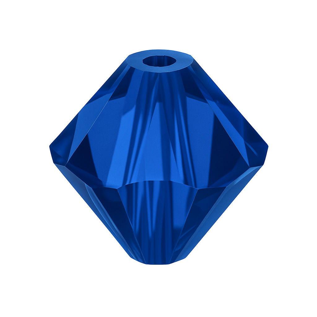 Brilliance Crystal Bicones 5328, 6mm, Sapphire - The Argus Collection
