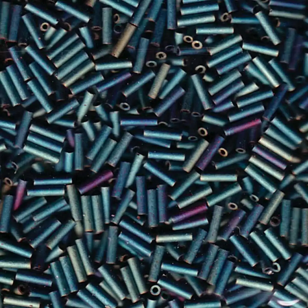Miyuki Bugles #2 Size, 6mm, BGL2-2008, Matte Metallic Patina Iris, 10g - The Argus Collection