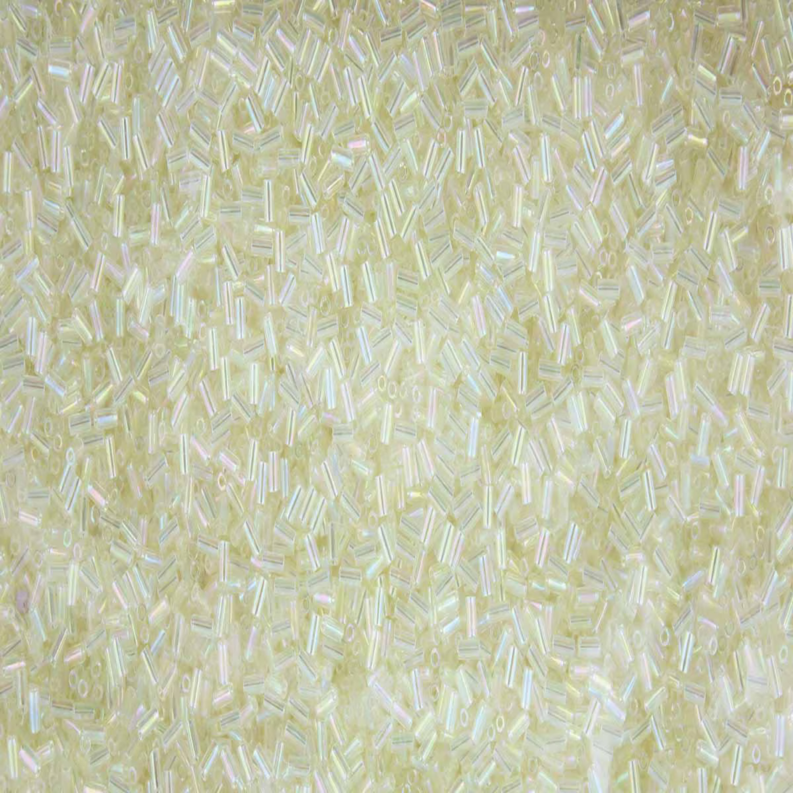 Miyuki Bugles #1 Size, 3mm, BGL1-2442, Crystal Ivory Gold Luster, 10g