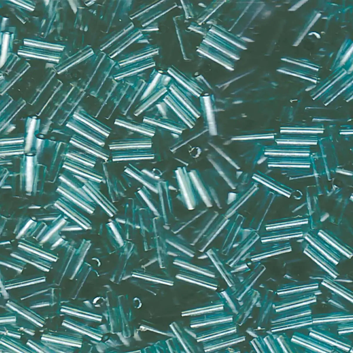 Miyuki Bugles #2 Size, 6mm, BGL2-2445, Transparent Seafoam Luster, 10g - The Argus Collection