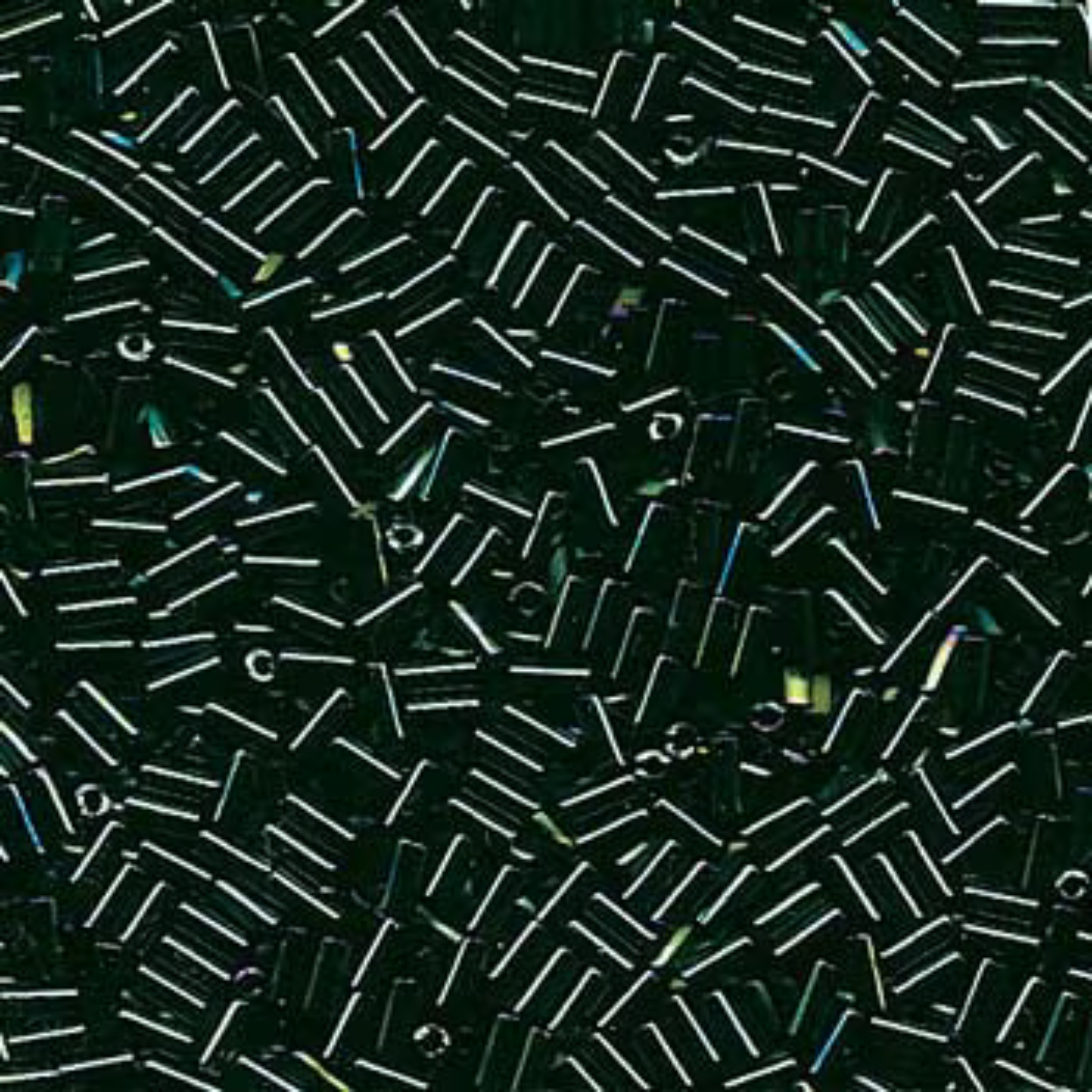 Miyuki Bugles #1 Size, 3mm, BGL1-453, Metallic Green Iris, 10g