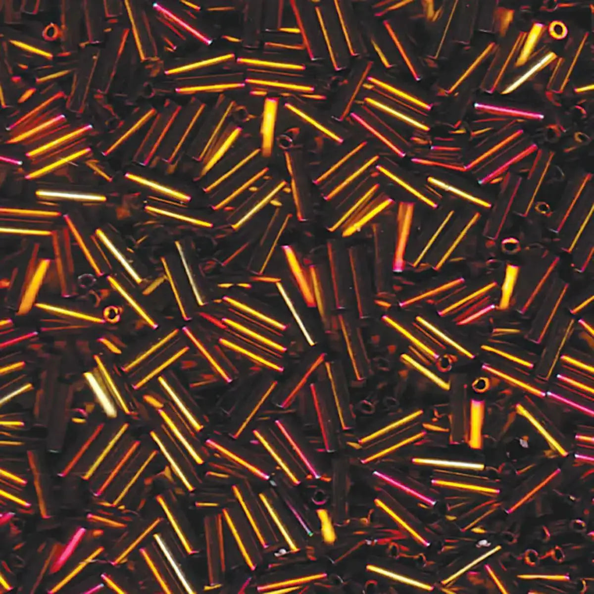 Miyuki Bugles #2 Size, 6mm, BGL2-462, Metallic Gold Iris, 10g - The Argus Collection