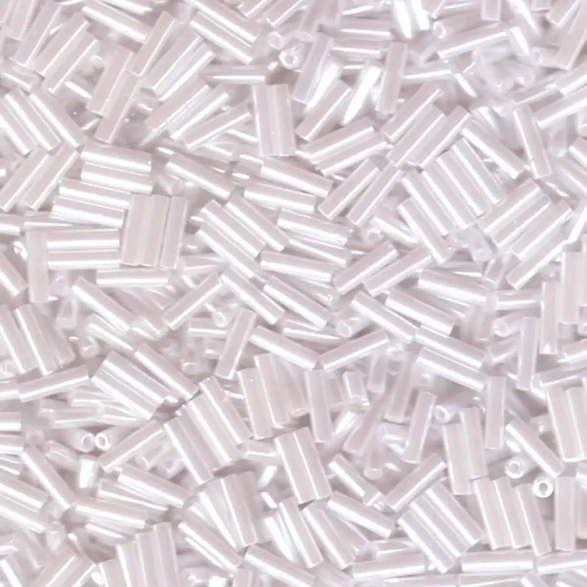 Miyuki Bugles #2 Size, 6mm, BGL2-528, White Pearl Ceylon, 10g - The Argus Collection