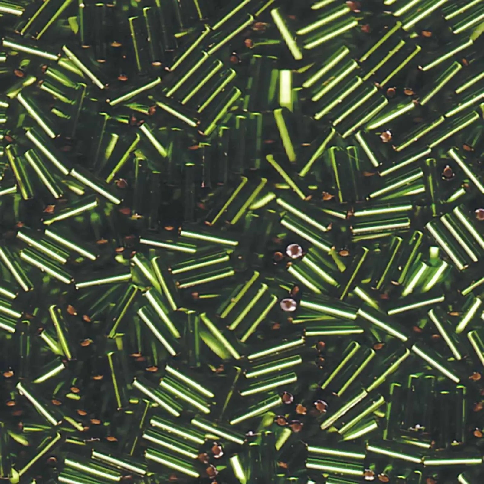 Miyuki Bugles #2 Size, 6mm, BGL2-026, Silver Lined Olivine, 10g - The Argus Collection