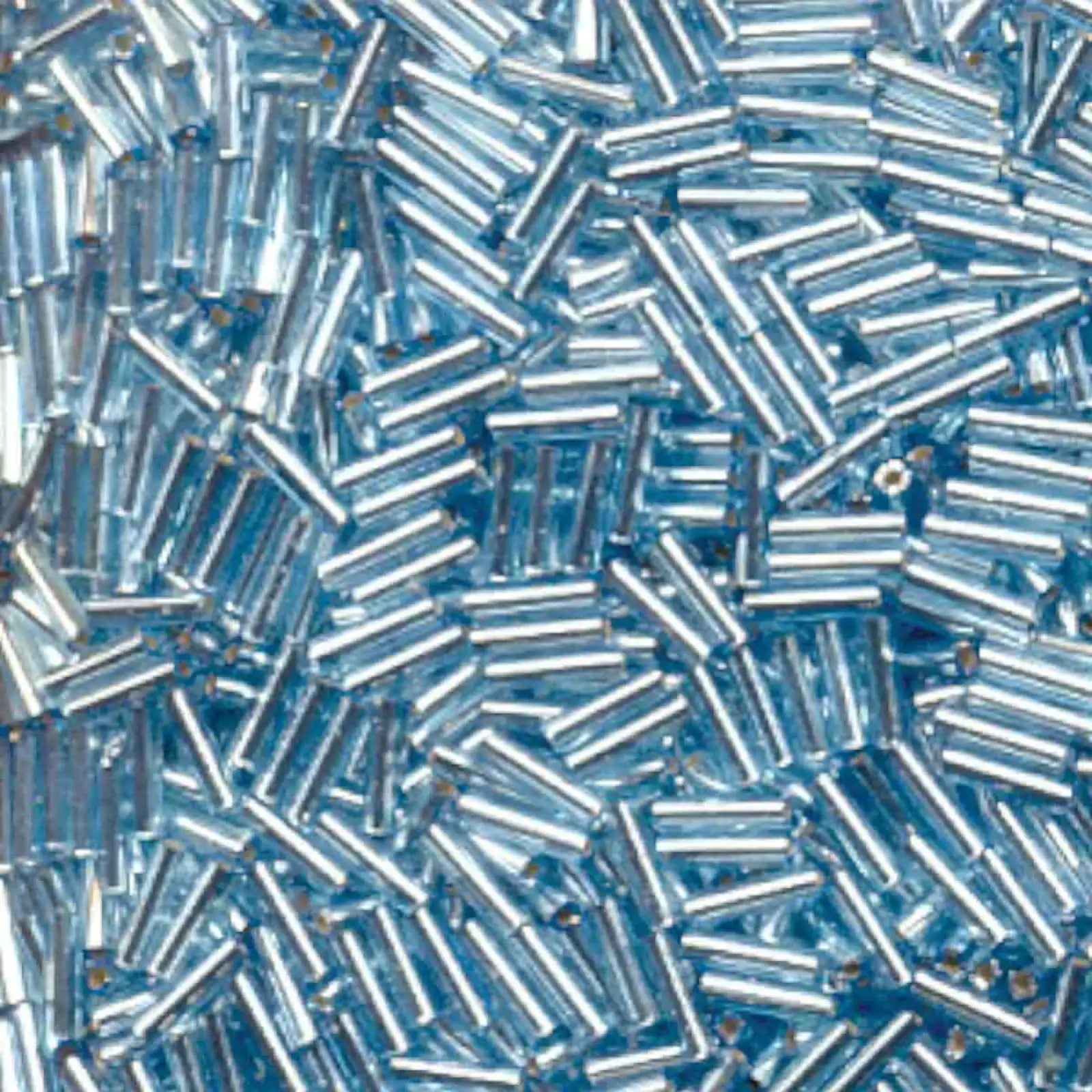Miyuki Bugles #2 Size, 6mm, BGL2-066, Silver Lined Light Blue, 10g - The Argus Collection