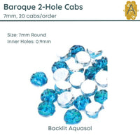 Baroque 7mm Cabochons, Backlit Collection-II, 8 colors - The Argus Collection