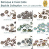 Baroque 7mm Cabochons, Backlit Collection-I, 9 colors - The Argus Collection