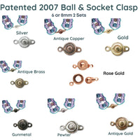 Ball & Socket Clasps (Patented 2007), Premium Quality, 2 Sets, 7 Finishes - The Argus Collection