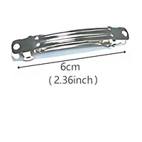 Barrette Blanks, 6, 8 or 10cm, 5 Sets, Silver
