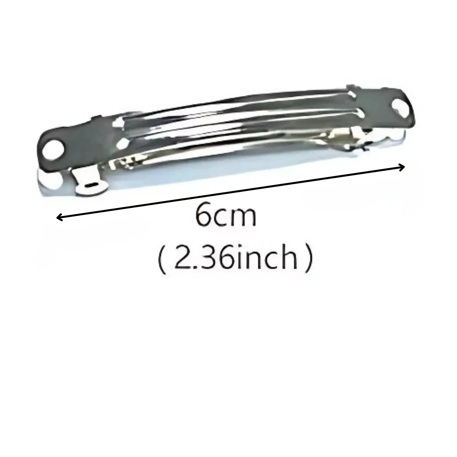 Barrette Blanks, 6, 8 or 10cm, 5 Sets, Silver