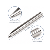 Beadalon stainless steel bead scoop measuring 6.125 inches (15.6 cm), showing the tapered scooping tip and durable stainless steel construction