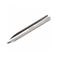 Beadalon stainless steel bead scoop measuring 6.125 inches, featuring a tapered tip for transferring seed beads and jewelry-making supplies on a white background