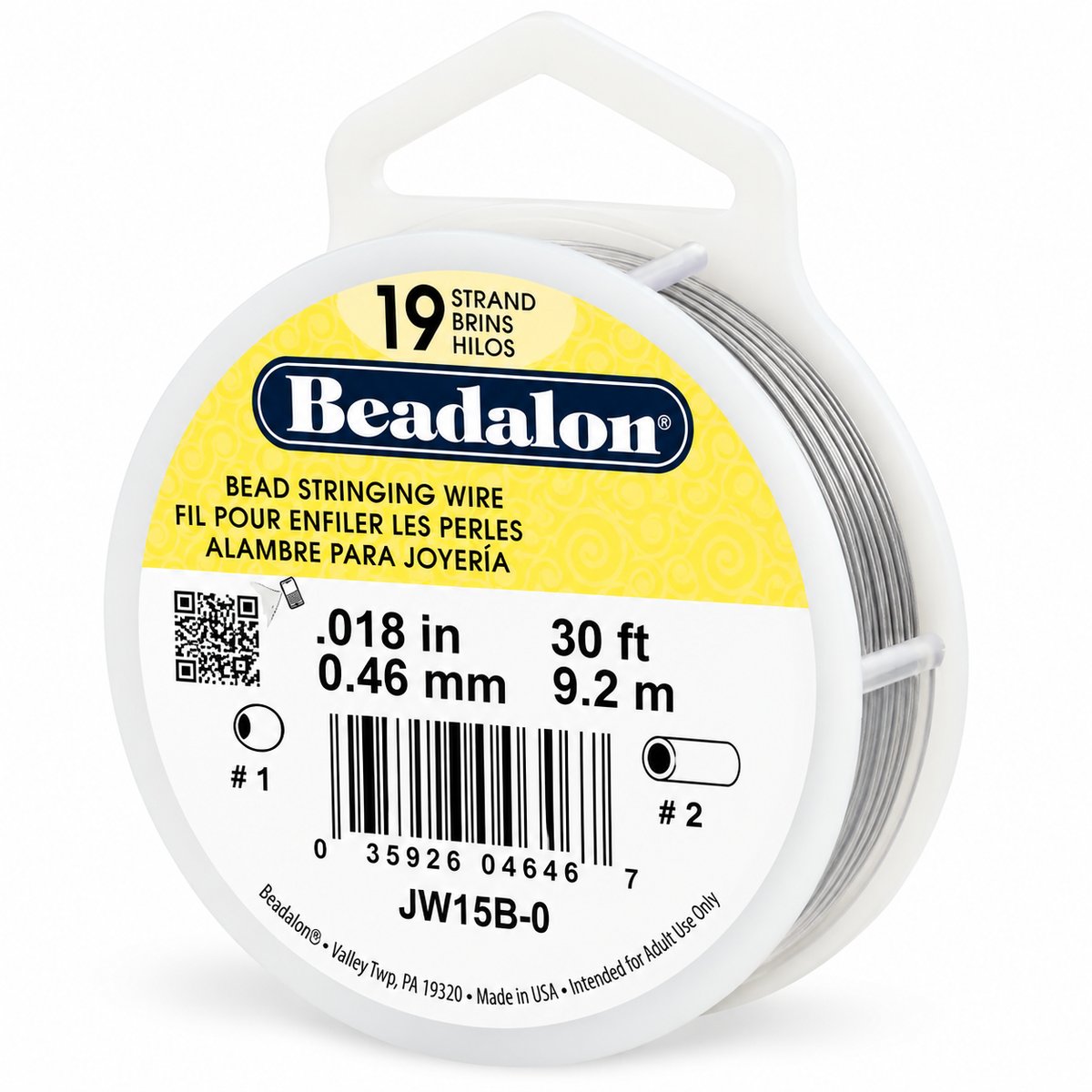 19 Strand Bead Stringing Wire – .018" (0.46mm)