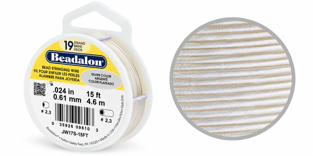 19 Strand Bead Stringing Wire – .024" (0.61mm)