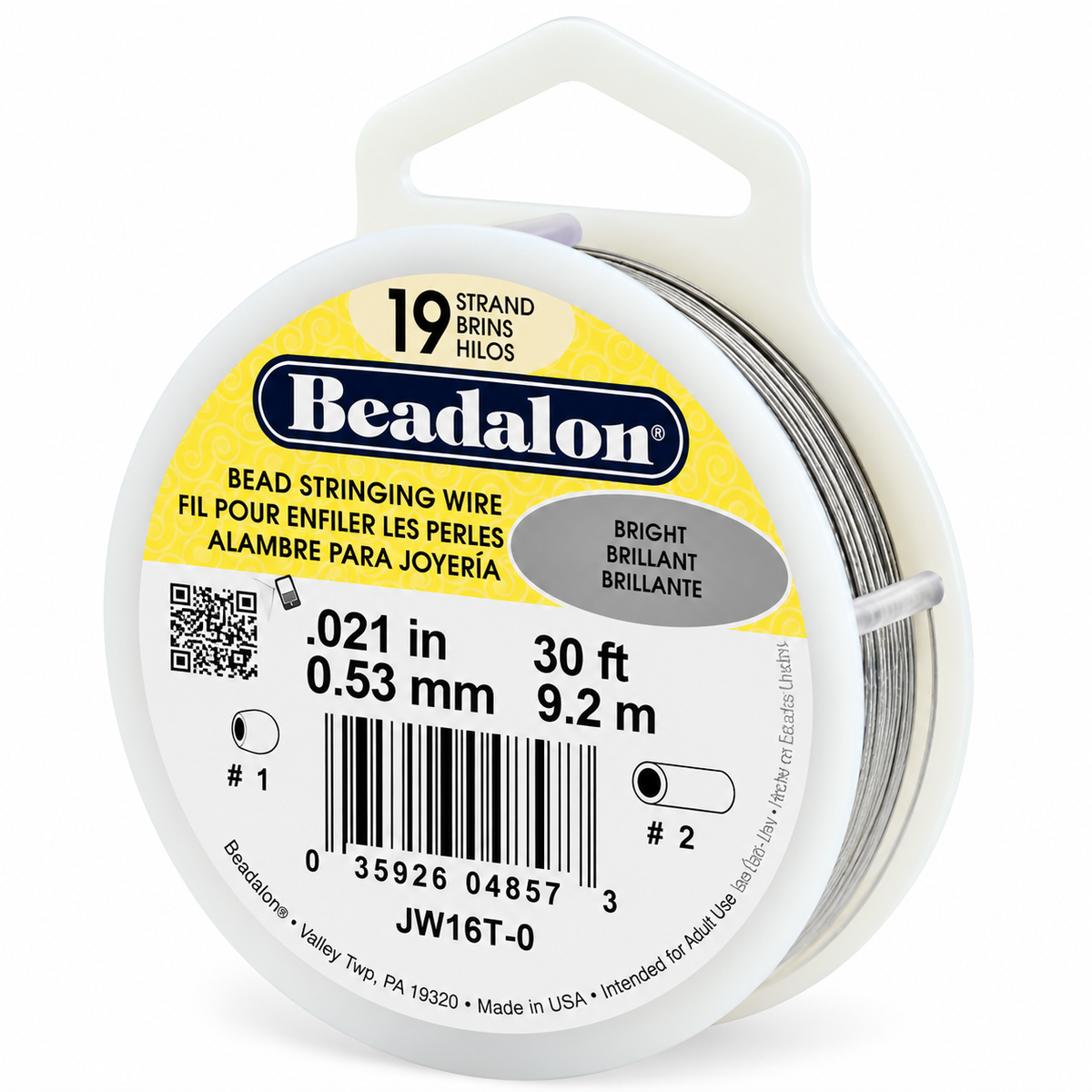 19 Strand Bead Stringing Wire – .021" (0.53mm)