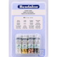 Beadalon Crimp Tube Variety Pack, Size #3, 600 Pcs. 4 Colors