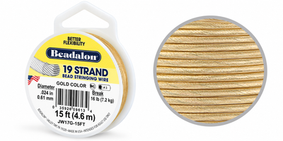 19 Strand Bead Stringing Wire – .024" (0.61mm)