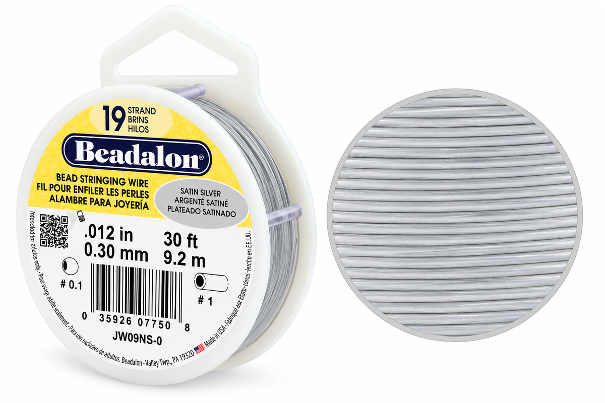 BeadalonSatinSilverWireSpoolandTextureDetail - The Argus Collection