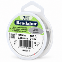 Beadalon 7 Strand .015 inch bead stringing wire in Bright finish 100 ft spool