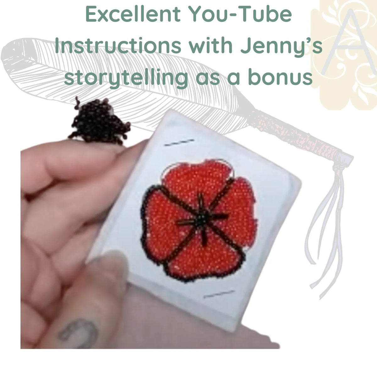 Beaded Poppy Brooch Kit, with Video Tutorial, for Remembrance Day - The Argus Collection