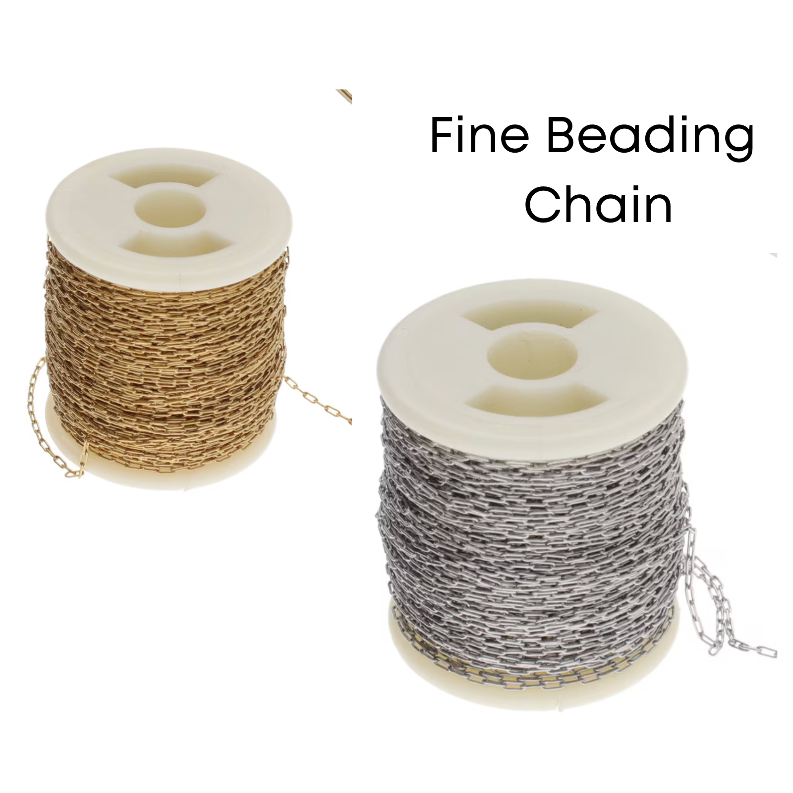 Fine Beading Chain, Stainless Steel, 8m.