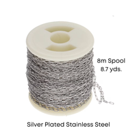Fine Beading Chain, Stainless Steel, 8m.