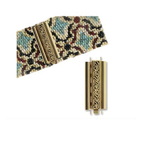 Beadslide Swirl Design, Tube Clasp, 10x24mm - Beadslide Swirl Design, Tube Clasp, 10x24mm - Antique Gold , The Argus Collection