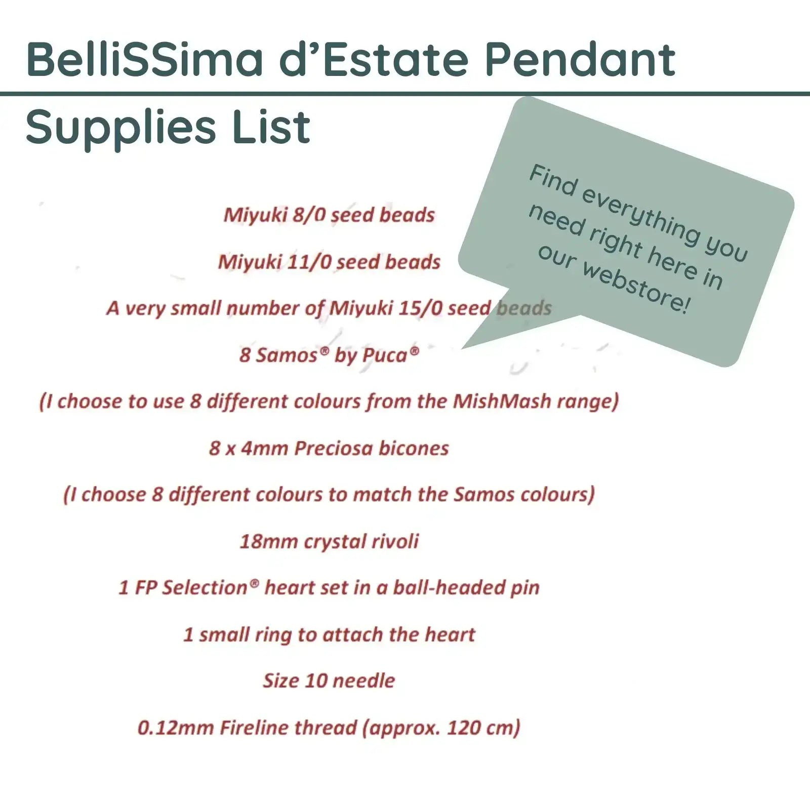 BelliSSima d’Estate Pendant Pattern - The Argus Collection