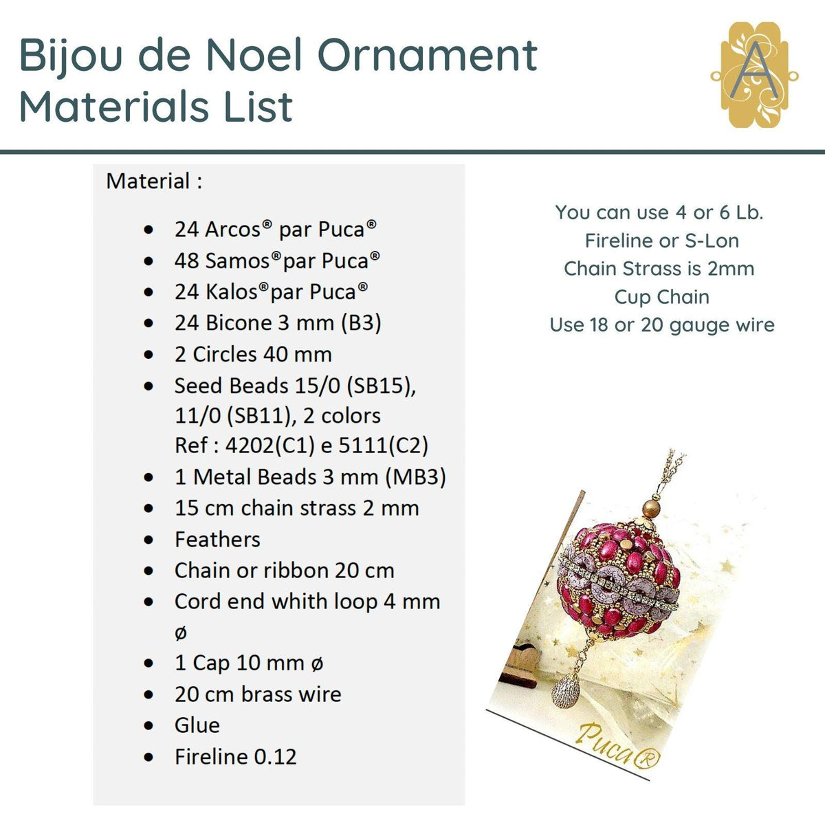 Bijou de Noel Ornament Pattern par Puca - The Argus Collection