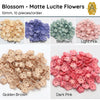 Blossom Matte Lucite Flower Beads or Bead Caps, 10mm. 6 Colors - The Argus Collection