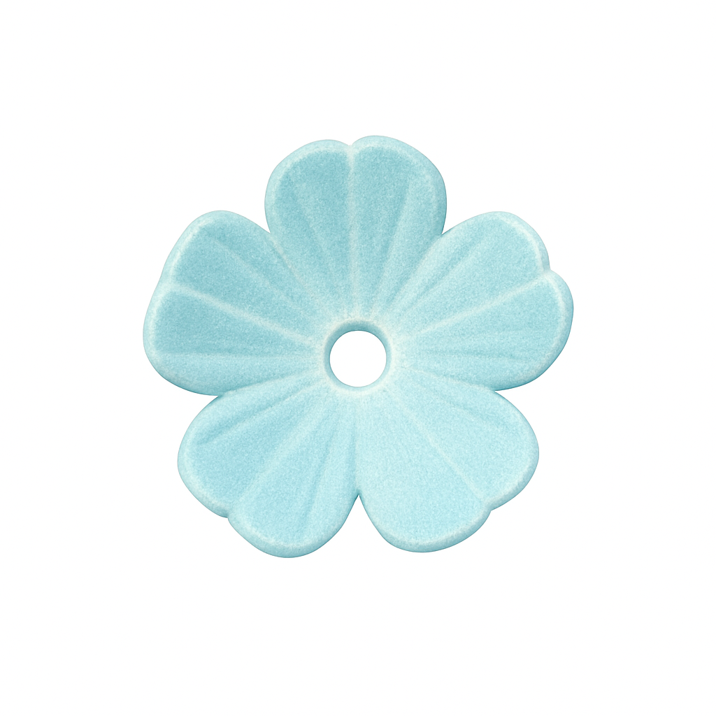 5 petal light blue flower